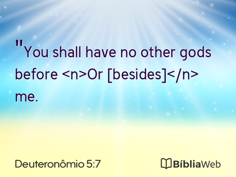 Deuteronômio 5:7 em imagem para compartilhar