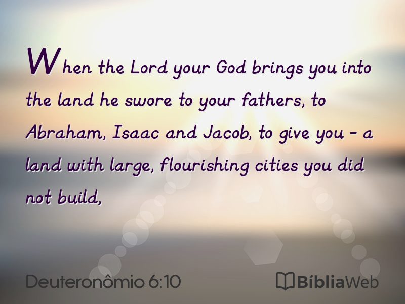Deuteronômio 6:10 em imagem para compartilhar