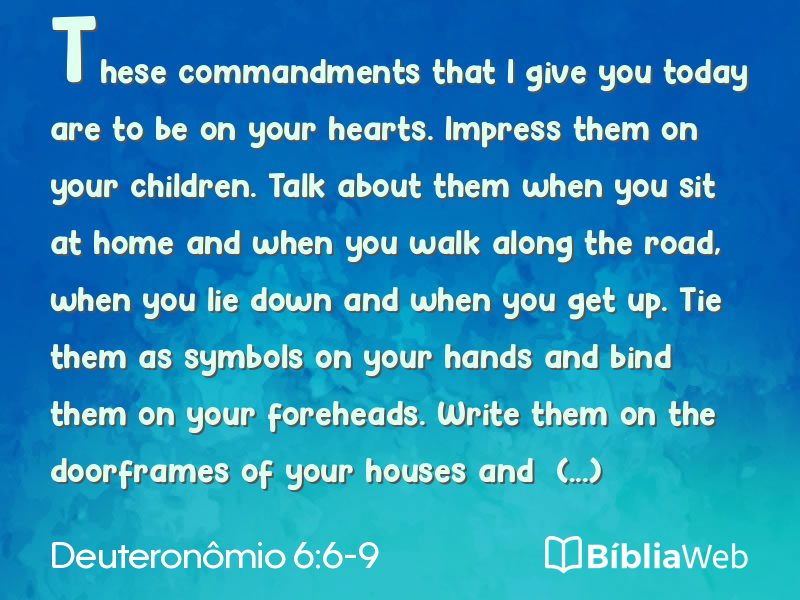 Deuteronômio 6:6-9 em imagem para compartilhar