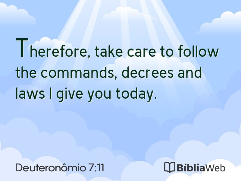 Deuteronômio 7:11 em imagem para compartilhar
