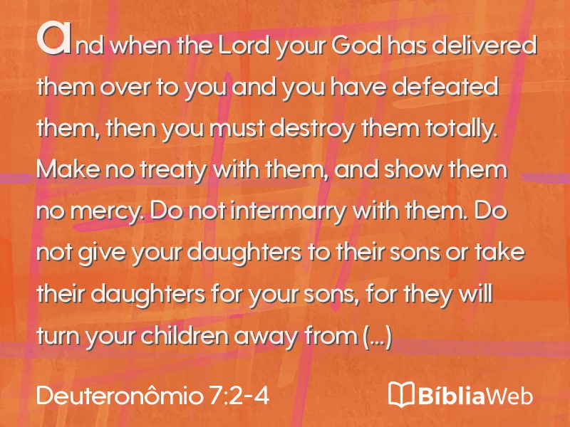 Deuteronômio 7:2-4 em imagem para compartilhar