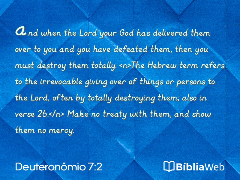 Deuteronômio 7:2 em imagem para compartilhar
