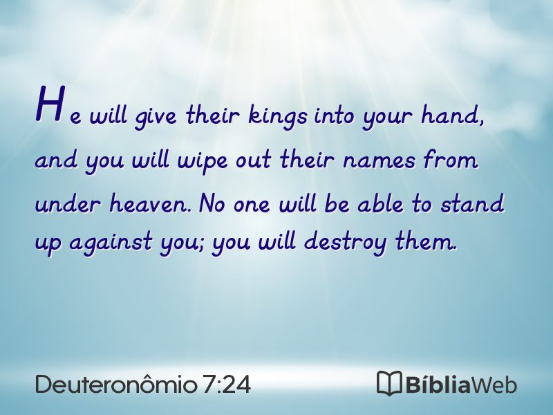 Deuteronômio 7:24 em imagem para compartilhar