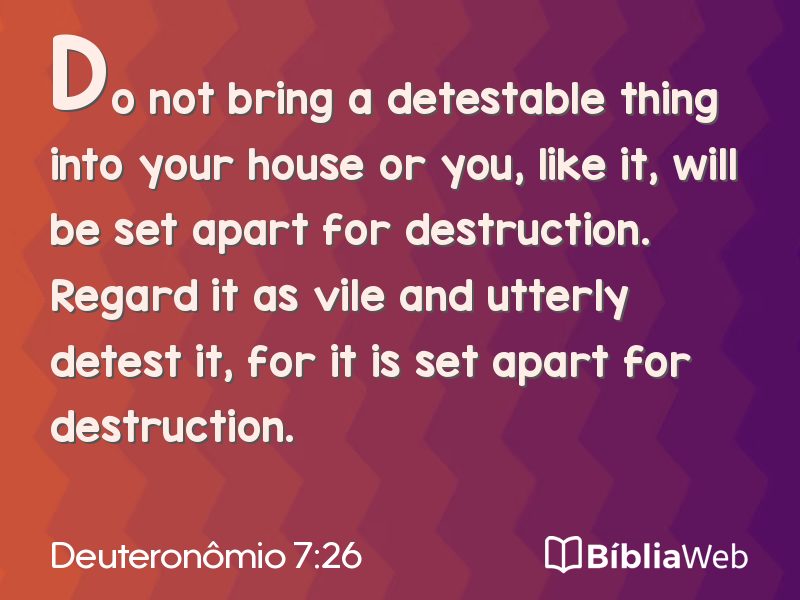 Deuteronômio 7:26 em imagem para compartilhar