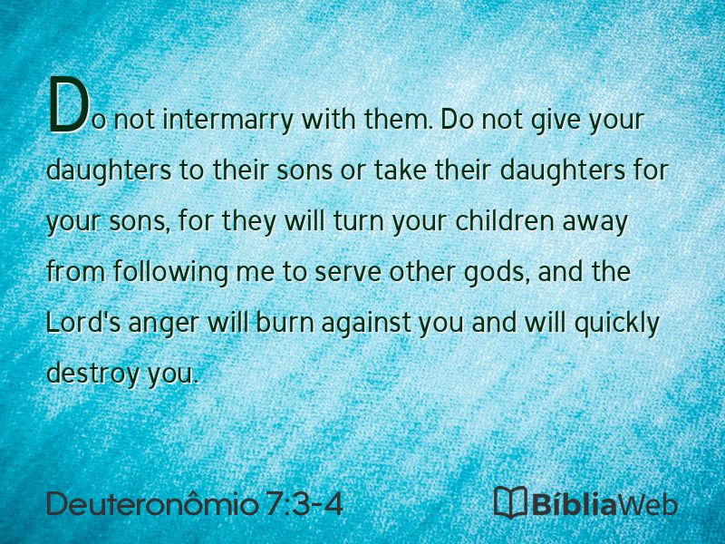 Deuteronômio 7:3-4 em imagem para compartilhar