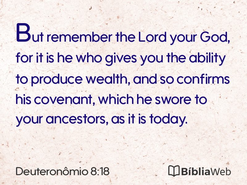 Deuteronômio 8:18 em imagem para compartilhar