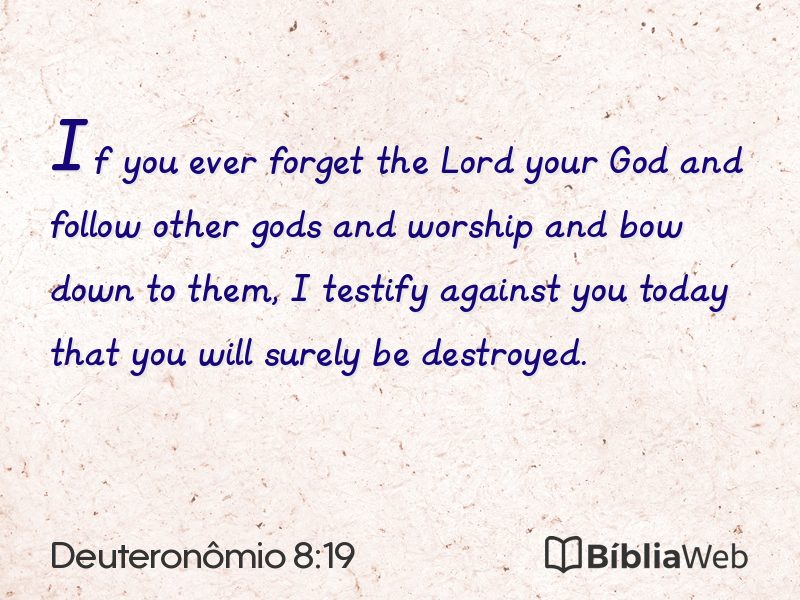Deuteronômio 8:19 em imagem para compartilhar