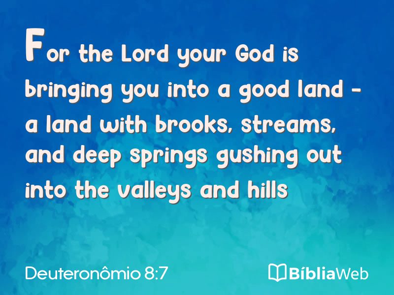Deuteronômio 8:7 em imagem para compartilhar