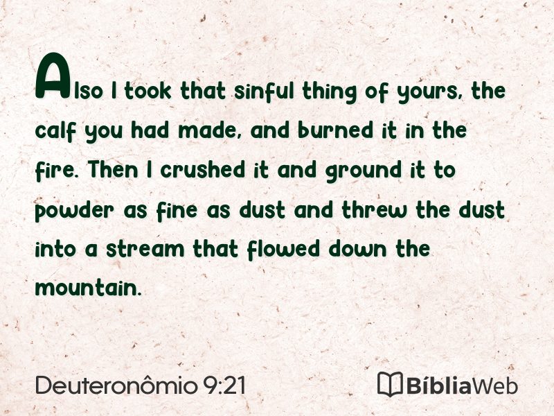 Deuteronômio 9:21 em imagem para compartilhar