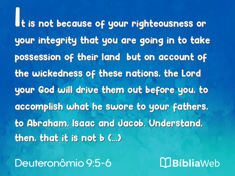Deuteronômio 9:5-6 em imagem para compartilhar