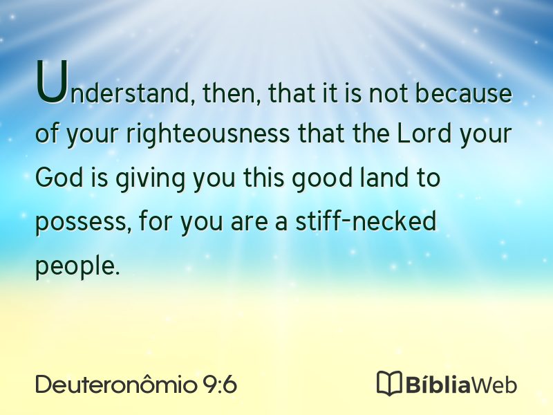 Deuteronômio 9:6 em imagem para compartilhar