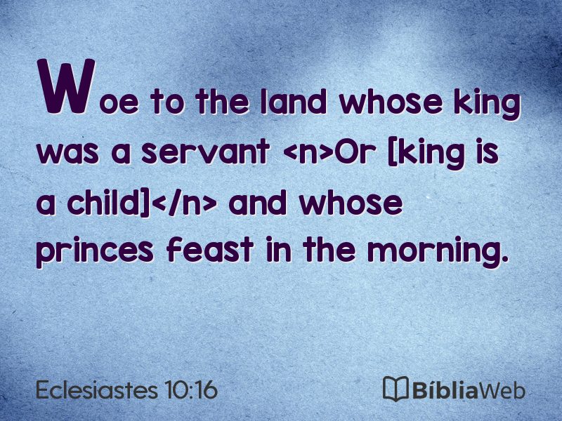 Eclesiastes 10:16 em imagem para compartilhar