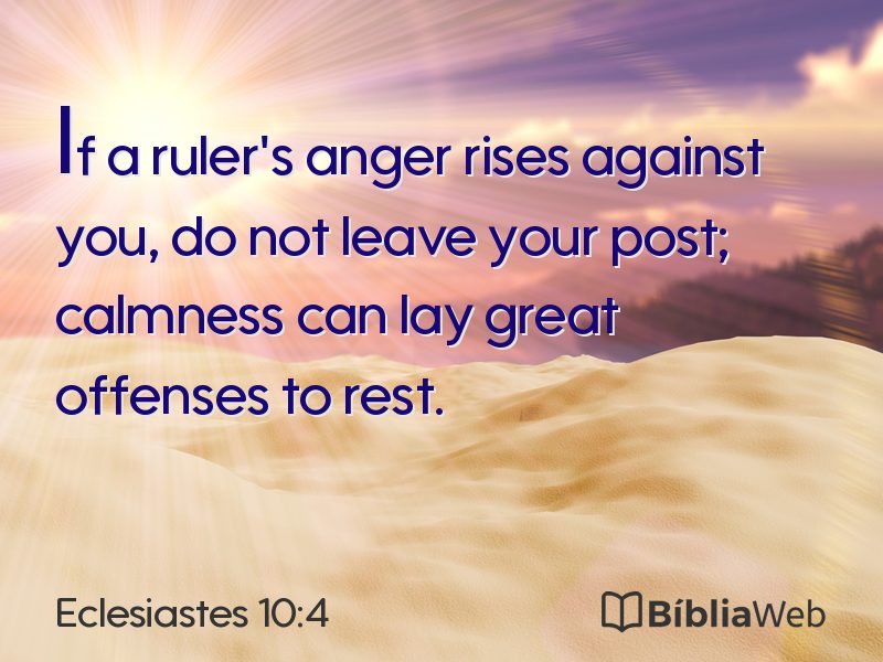 Eclesiastes 10:4 em imagem para compartilhar