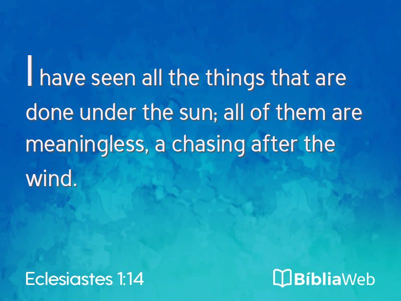 Eclesiastes 1:14 em imagem para compartilhar