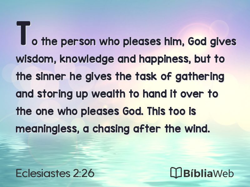 Eclesiastes 2:26 em imagem para compartilhar