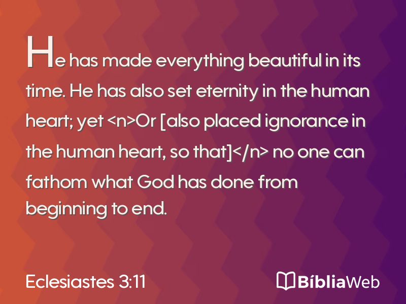 Eclesiastes 3:11 em imagem para compartilhar