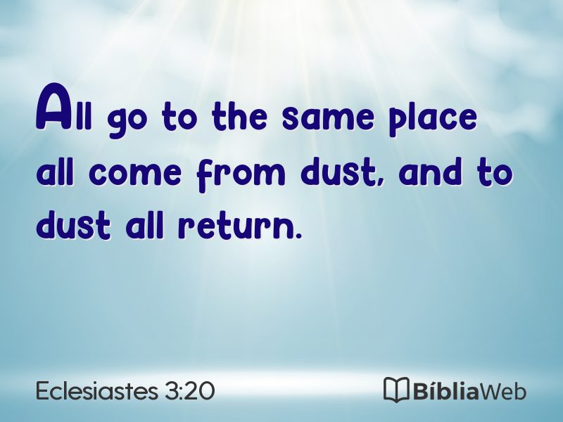 Eclesiastes 3:20 em imagem para compartilhar