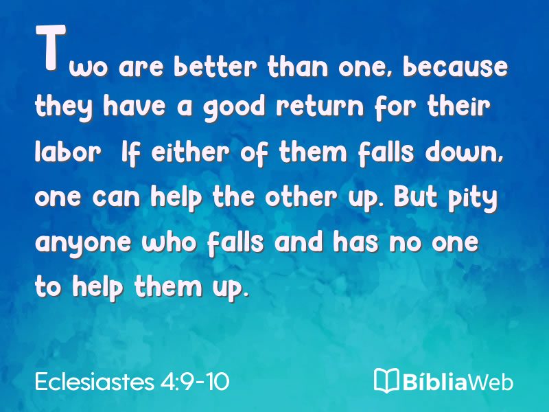 Eclesiastes 4:9-10 em imagem para compartilhar