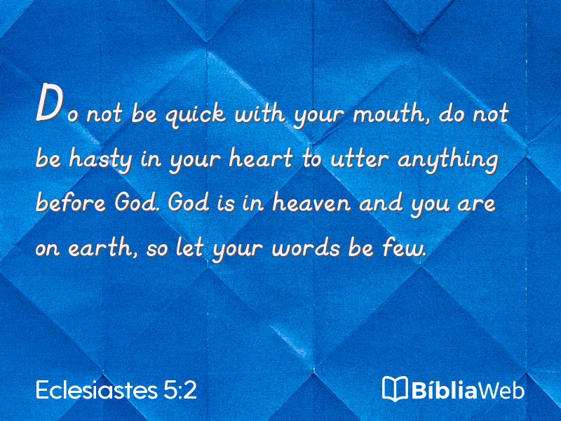 Eclesiastes 5:2 em imagem para compartilhar
