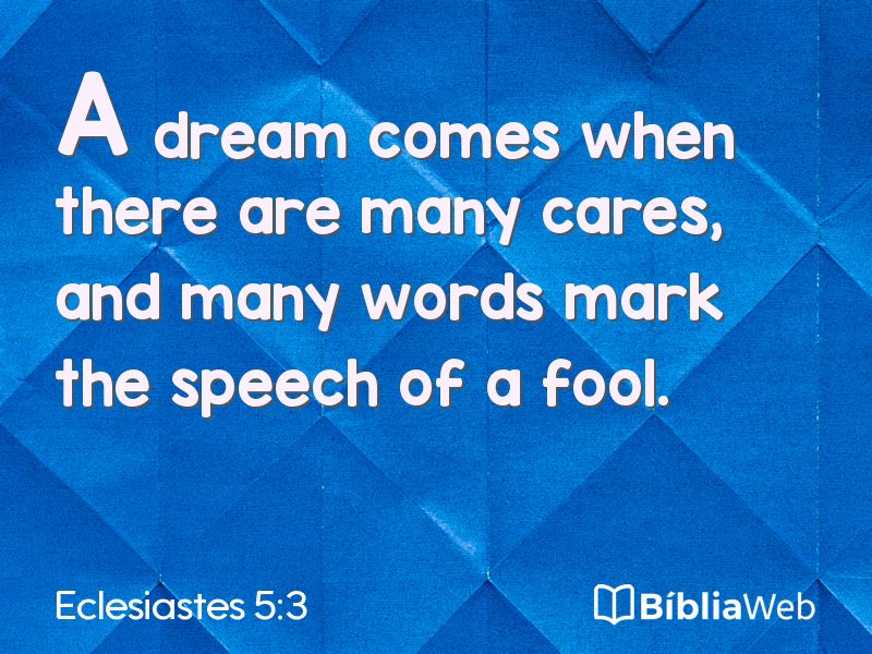 Eclesiastes 5:3 em imagem para compartilhar