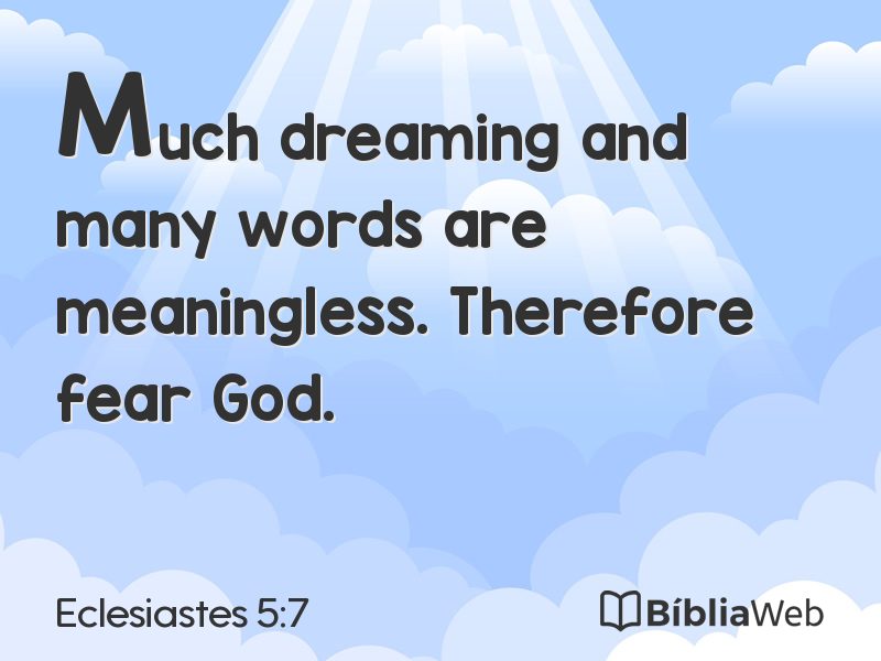 Eclesiastes 5:7 em imagem para compartilhar