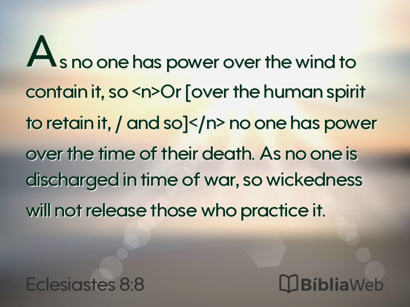 Eclesiastes 8:8 em imagem para compartilhar
