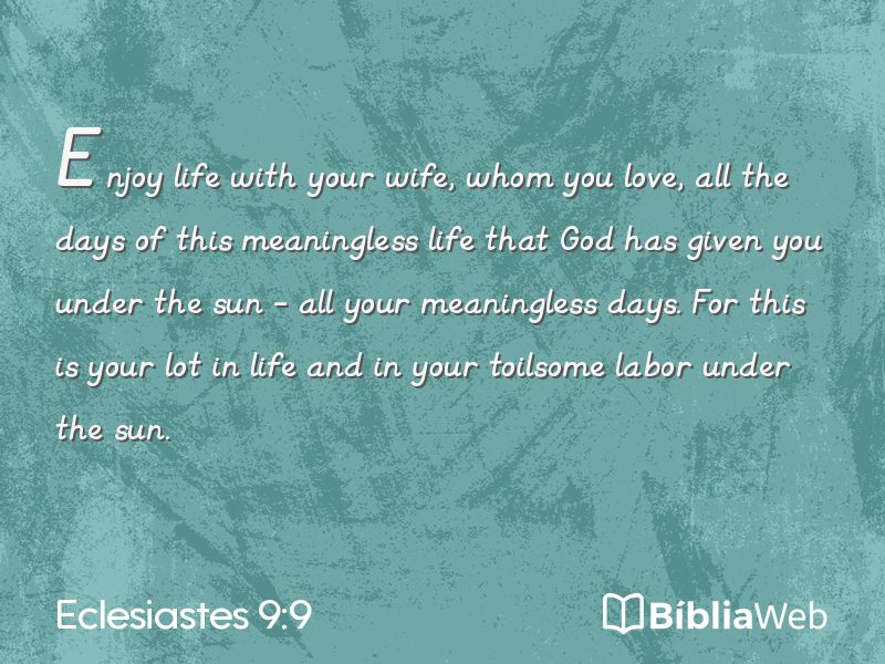 Eclesiastes 9:9 em imagem para compartilhar