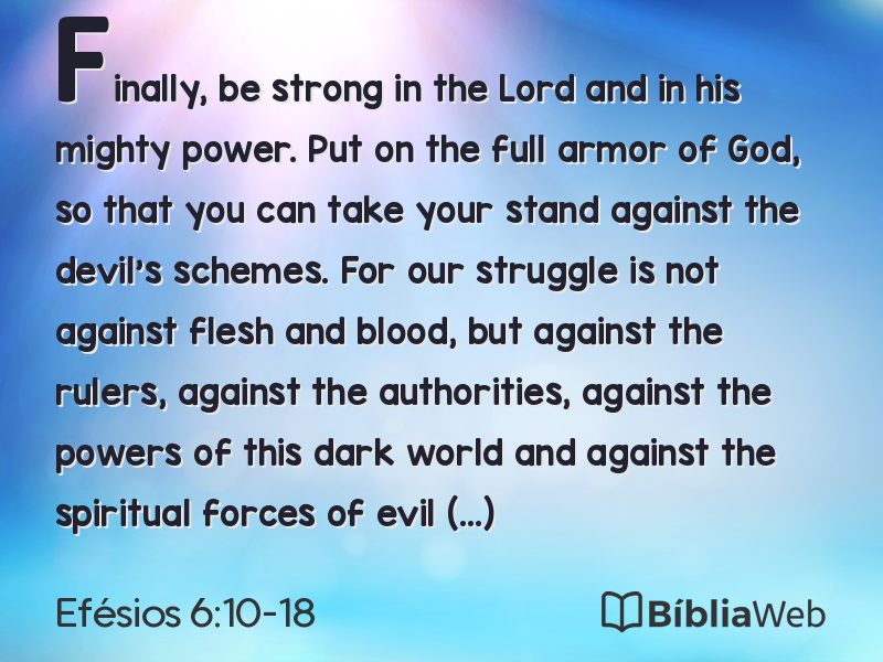 Efésios 6:10-18 em imagem para compartilhar