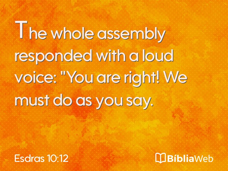Esdras 10:12 em imagem para compartilhar