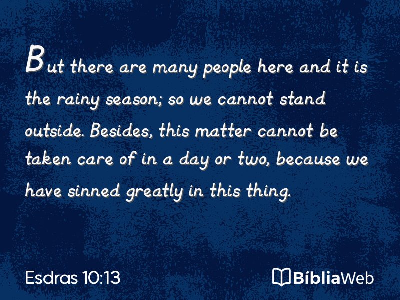 Esdras 10:13 em imagem para compartilhar