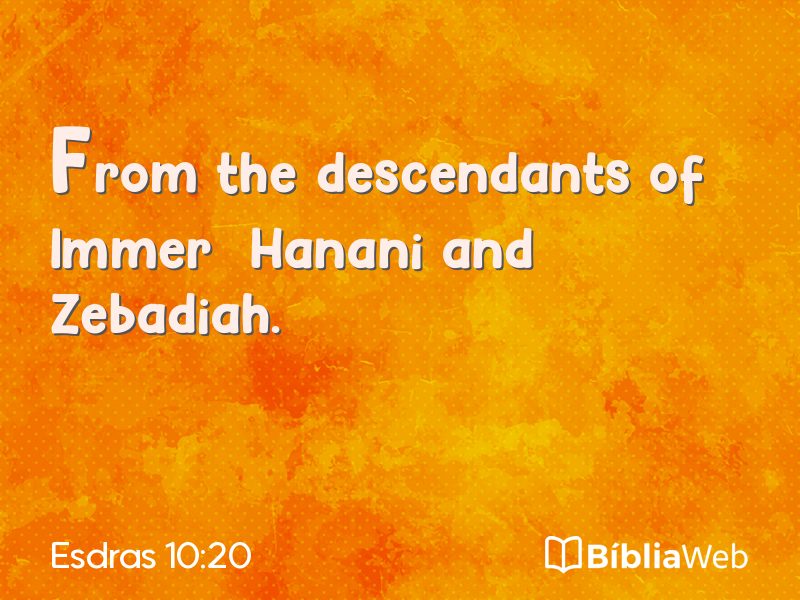 Esdras 10:20 em imagem para compartilhar