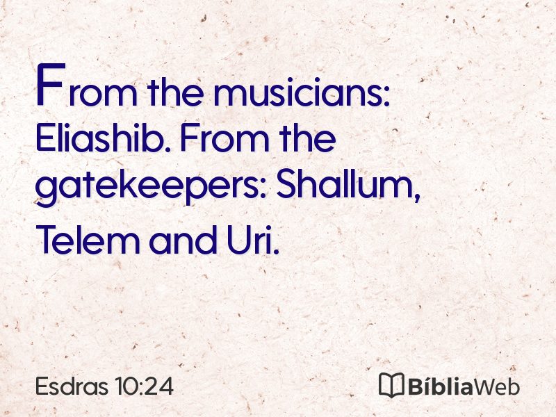 Esdras 10:24 em imagem para compartilhar