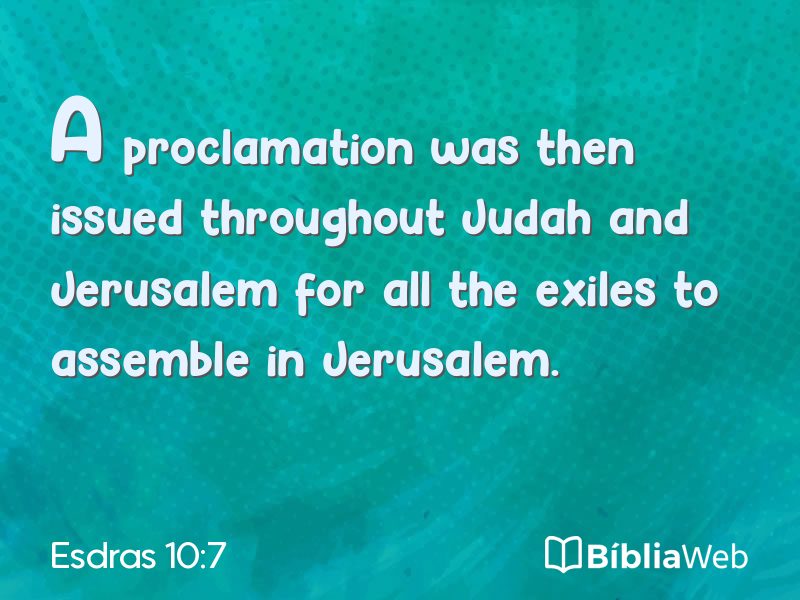 Esdras 10:7 em imagem para compartilhar