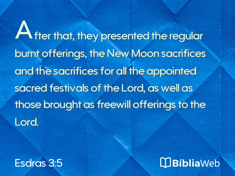Esdras 3:5 em imagem para compartilhar