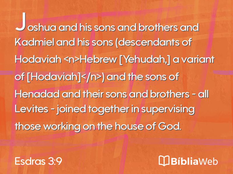 Esdras 3:9 em imagem para compartilhar