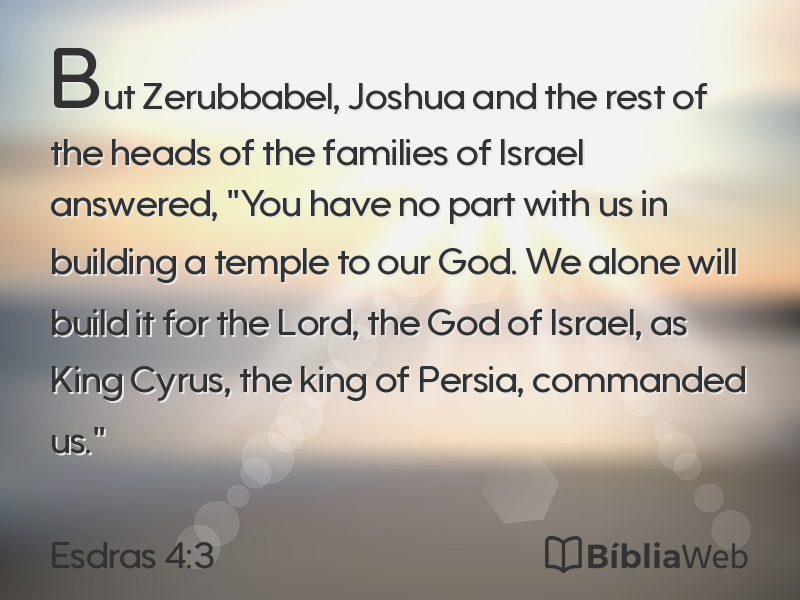 Esdras 4:3 em imagem para compartilhar