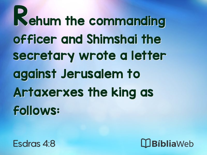 Esdras 4:8 em imagem para compartilhar
