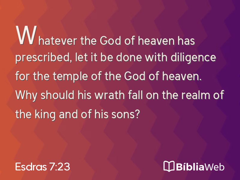 Esdras 7:23 em imagem para compartilhar