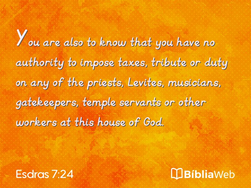 Esdras 7:24 em imagem para compartilhar