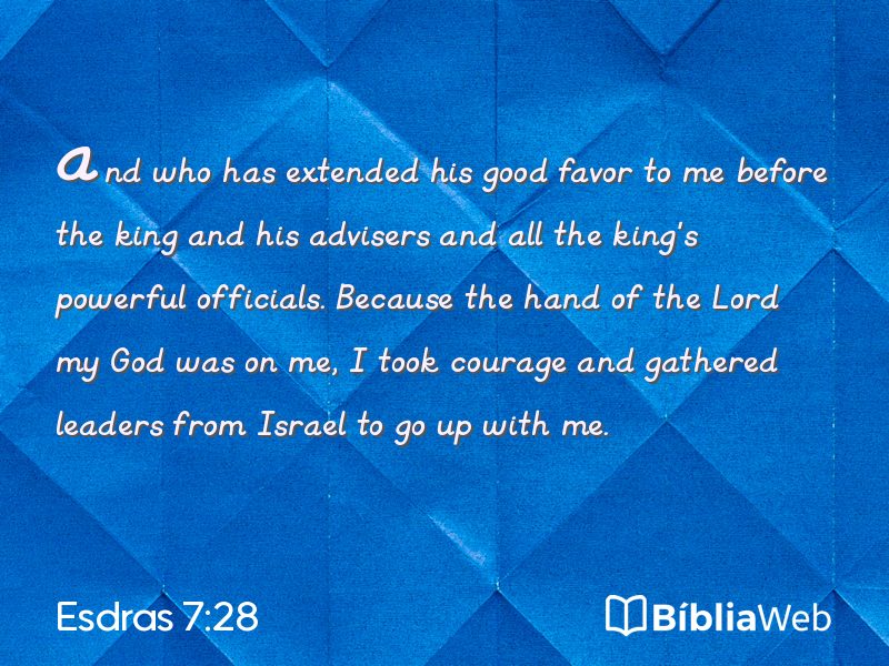 Esdras 7:28 em imagem para compartilhar