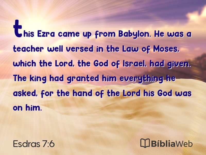Esdras 7:6 em imagem para compartilhar