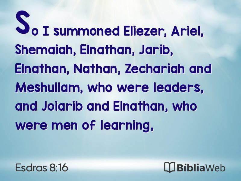 Esdras 8:16 em imagem para compartilhar