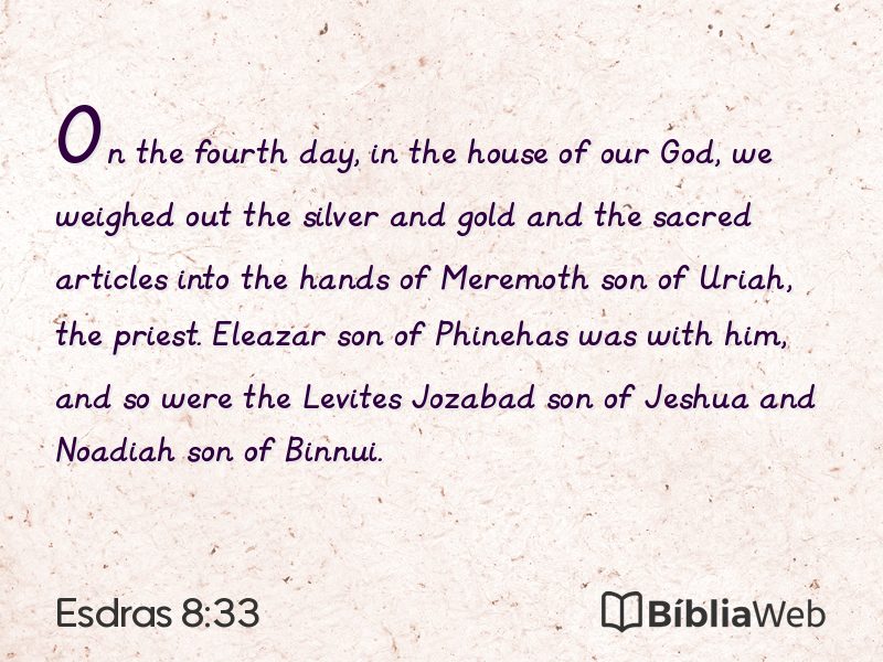 Esdras 8:33 em imagem para compartilhar