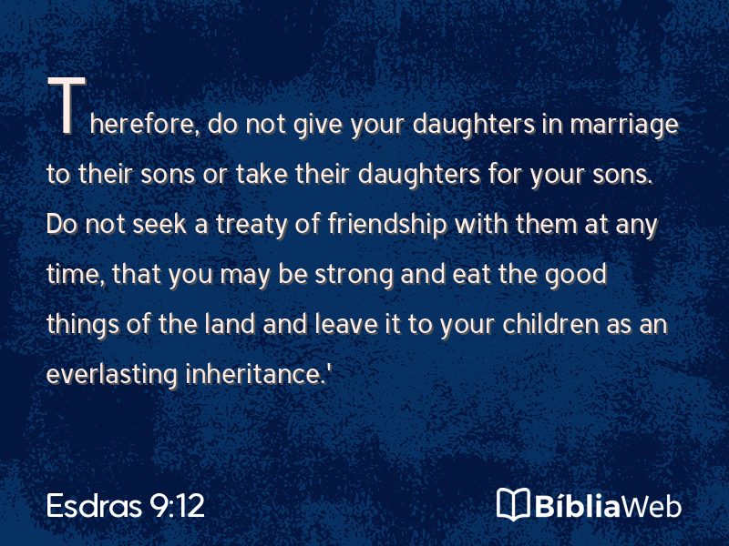 Esdras 9:12 em imagem para compartilhar