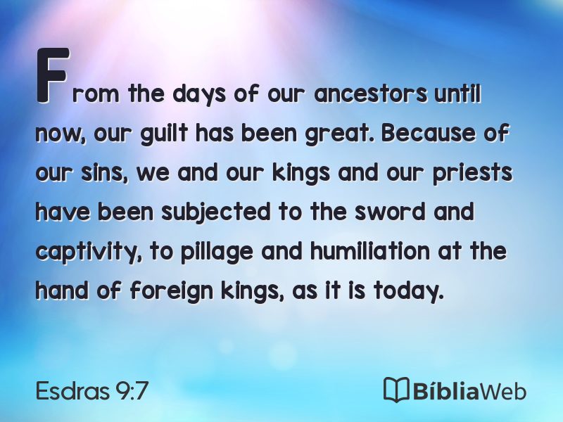 Esdras 9:7 em imagem para compartilhar