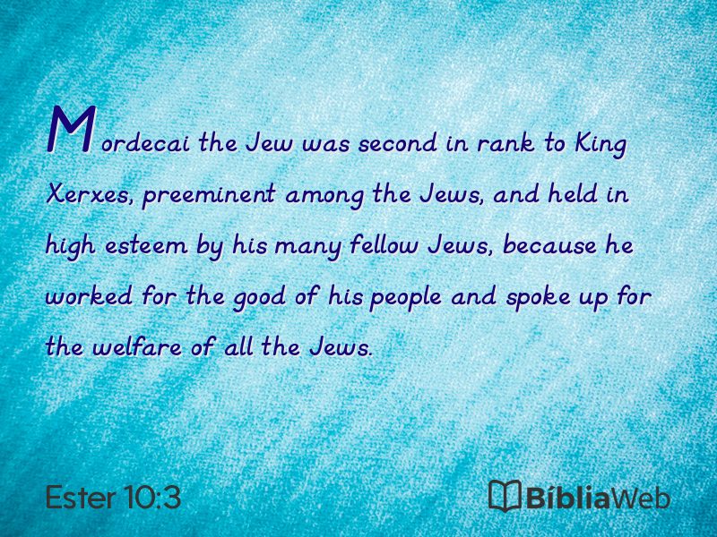 Ester 10:3 em imagem para compartilhar