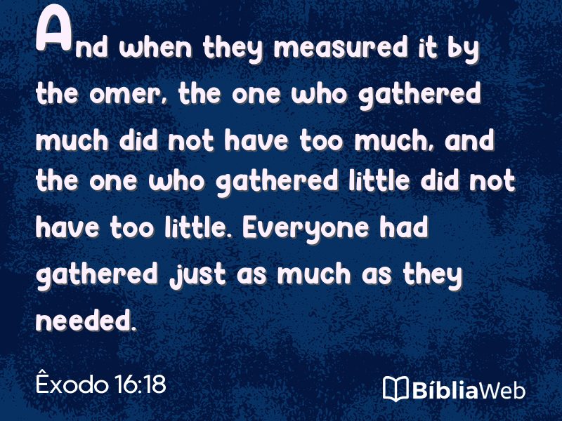 Êxodo 16:18 em imagem para compartilhar