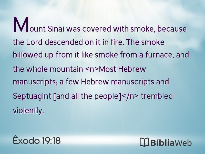 Êxodo 19:18 em imagem para compartilhar