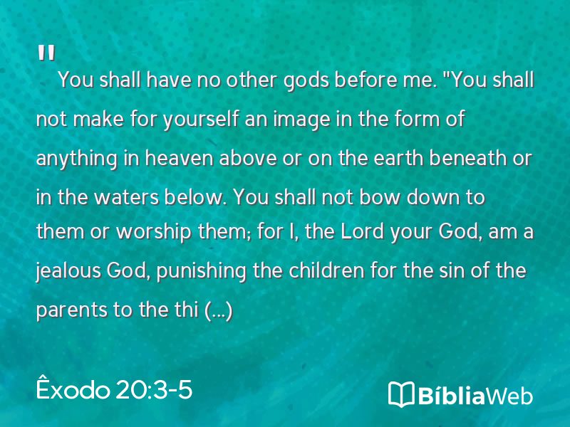 Êxodo 20:3-5 em imagem para compartilhar