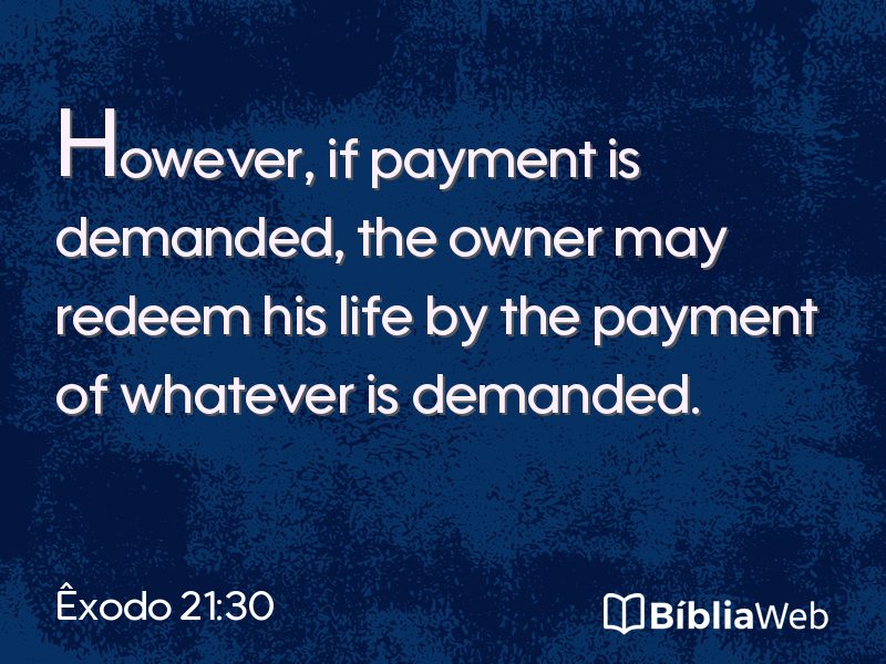 Êxodo 21:30 em imagem para compartilhar